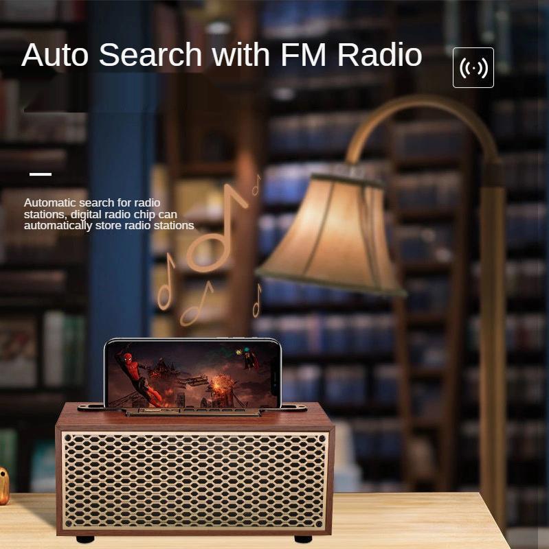 Vintage Wood Grain Bluetooth Loa TWS không dây Nhà Subwofer ngoài trời Quà tặng di động Stereo di động Di động Người đứng loa màu: Khaki