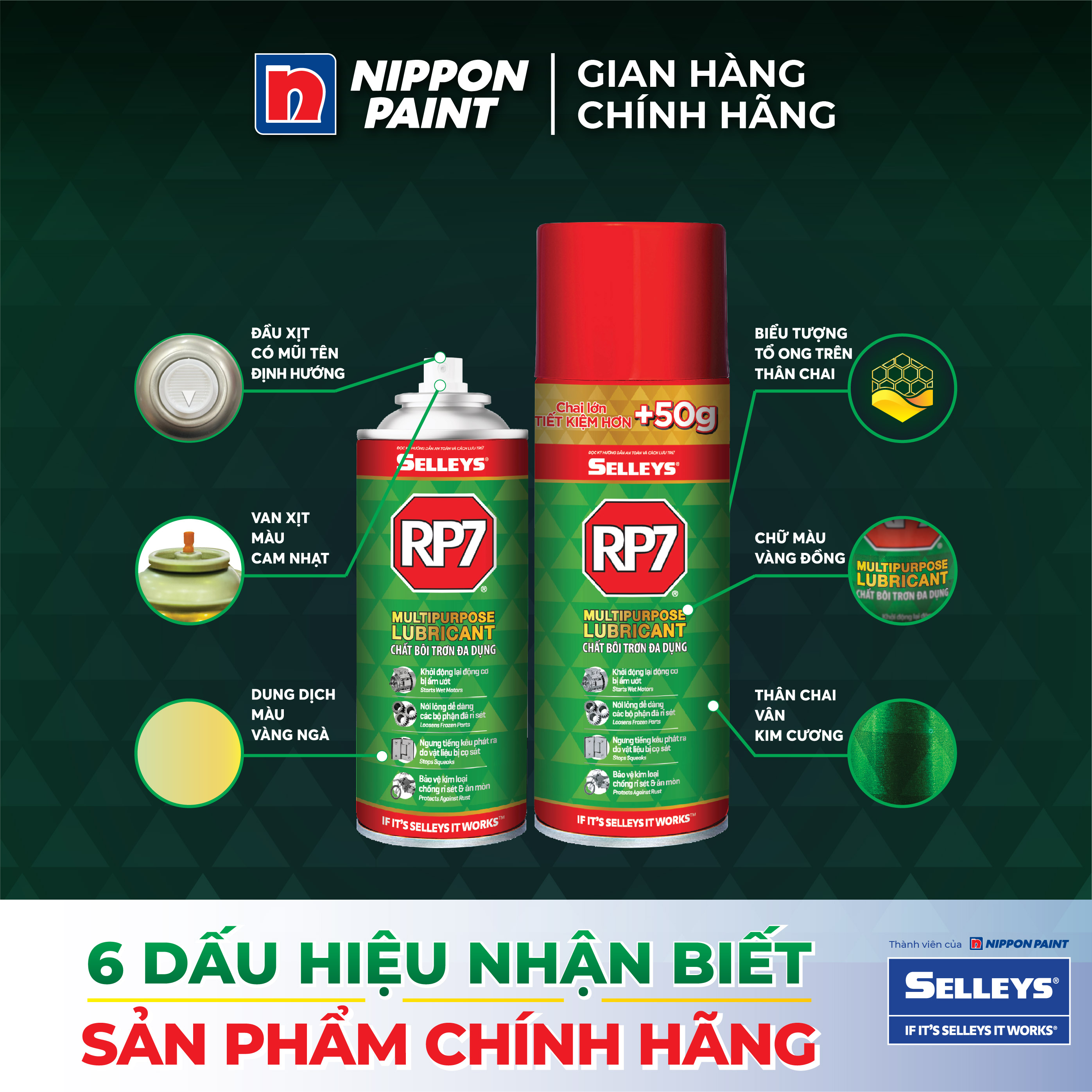 Thùng 12 Chai Xịt Chống Rỉ Sét Và Bôi Trơn RP7- Hàng chính hãng SELLEYS - Trọng lượng 350g/Chai