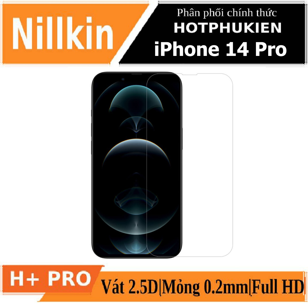 Miếng dán kính cường lực cho iPhone 14 Pro Nillkin Amazing H+ Pro - hàng nhập khẩu