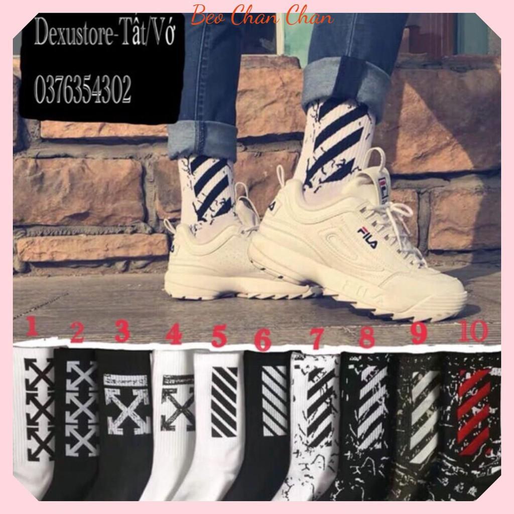 TẤT VỚ CAO CỔ UNISEX OFF WHITE RẰN RI CAO CẤP