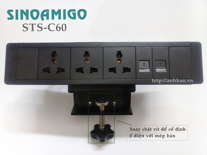 Ổ điện gắn bàn Sinoamigo STS-C60 nhập chính hãng