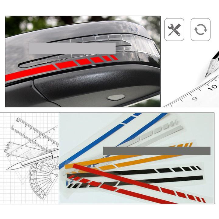 Decal Tem Dải Màu Phản Quang Dán Gương ô Tô
