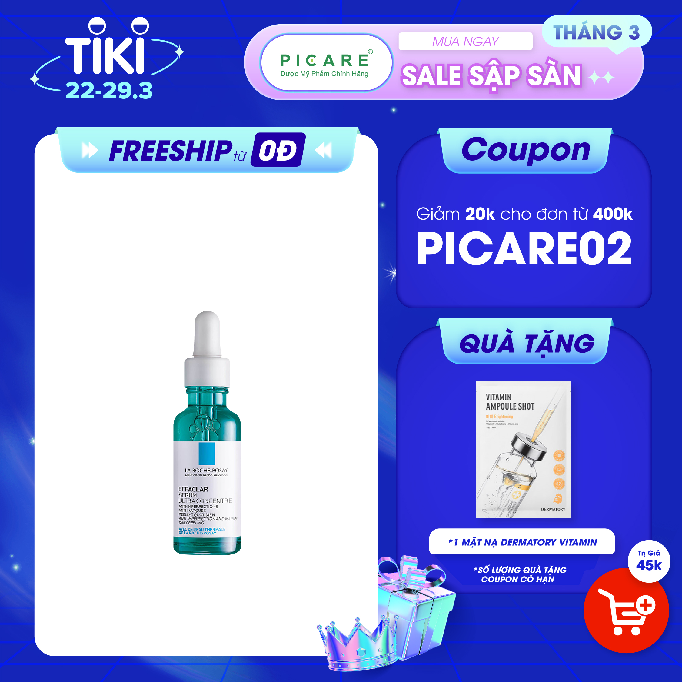 Tinh Chất La Roche Posay Effaclar Serum 3 Tác Động Giảm Mụn, Thâm Sau Mụn Và Lỗ Chân Lông To 30ml