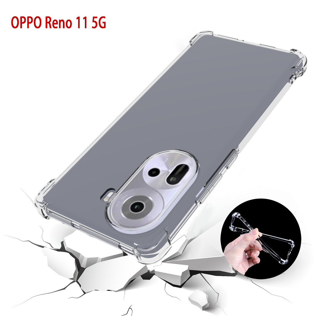 Ốp lưng cho Oppo Reno 11 5G | Reno 11F 5G dẻo trong TPU chống sốc 4 góc cạnh ( Hàng chính hãng)