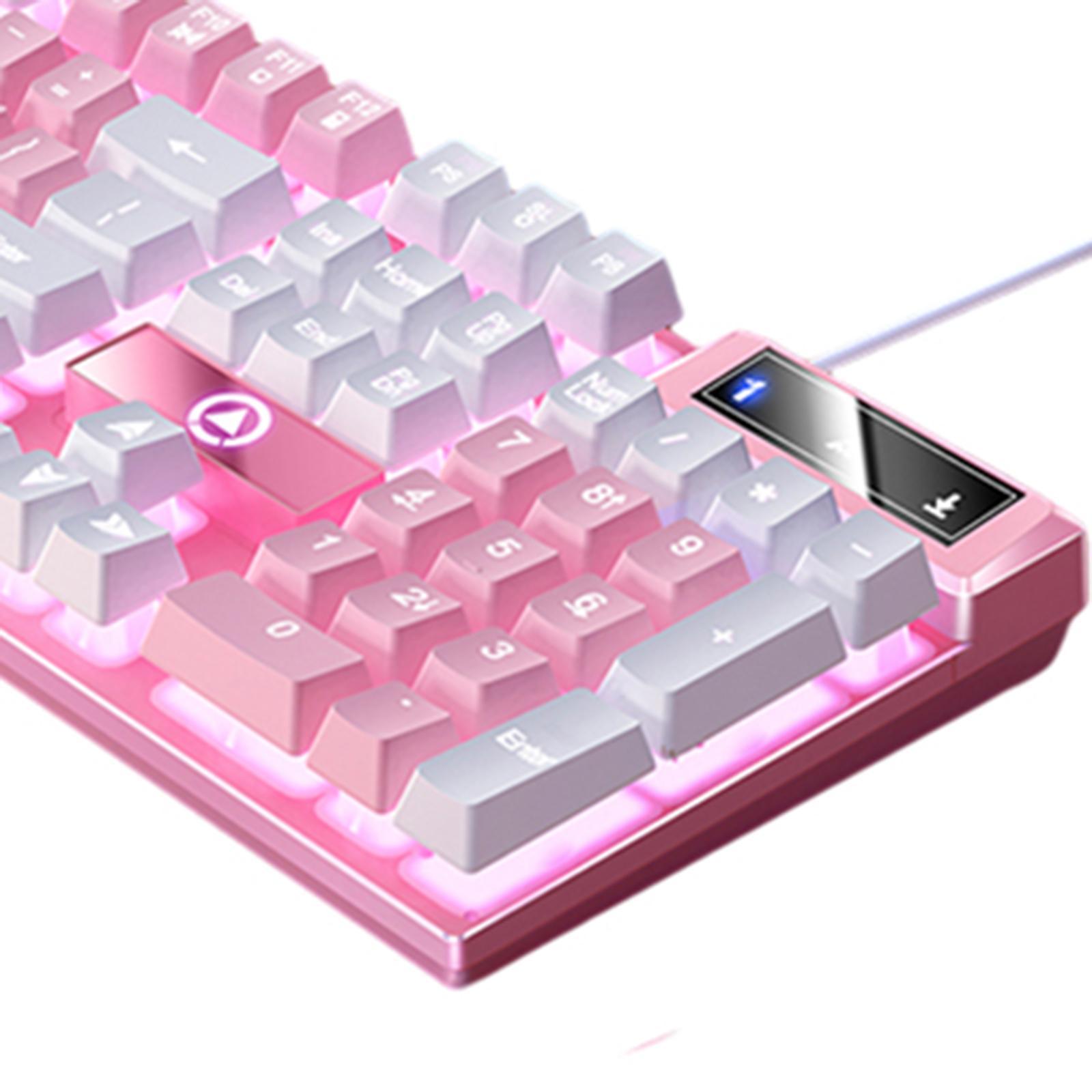 Mechanical Gaming Keyboard USB Multimedia Controls LED Lighting Effects for Computer Desktop