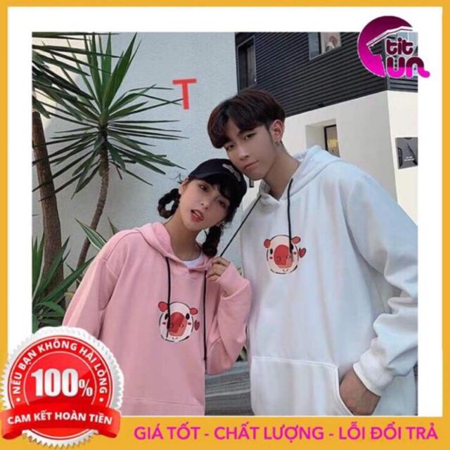 Áo Nỉ Bông Hoddie có mũ siêu cute cho nam nữ