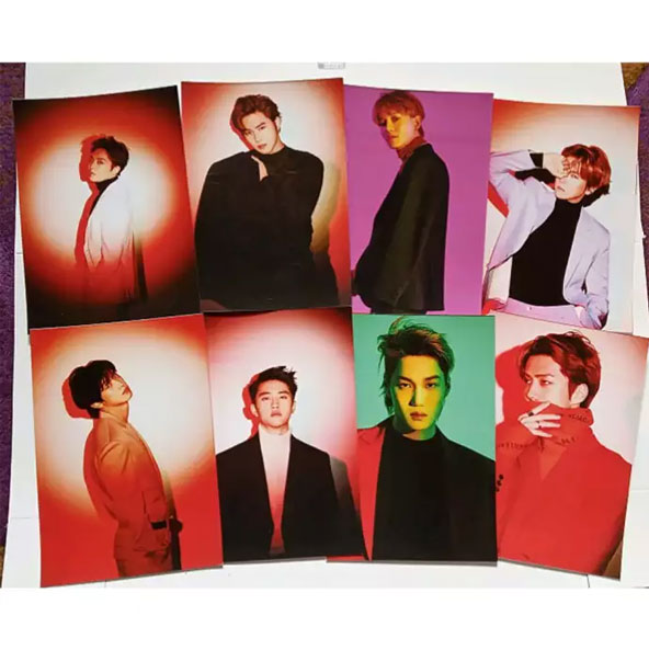 Combo postcard EXO kèm card cứng D.O EXO và dây đeo thẻ EXO