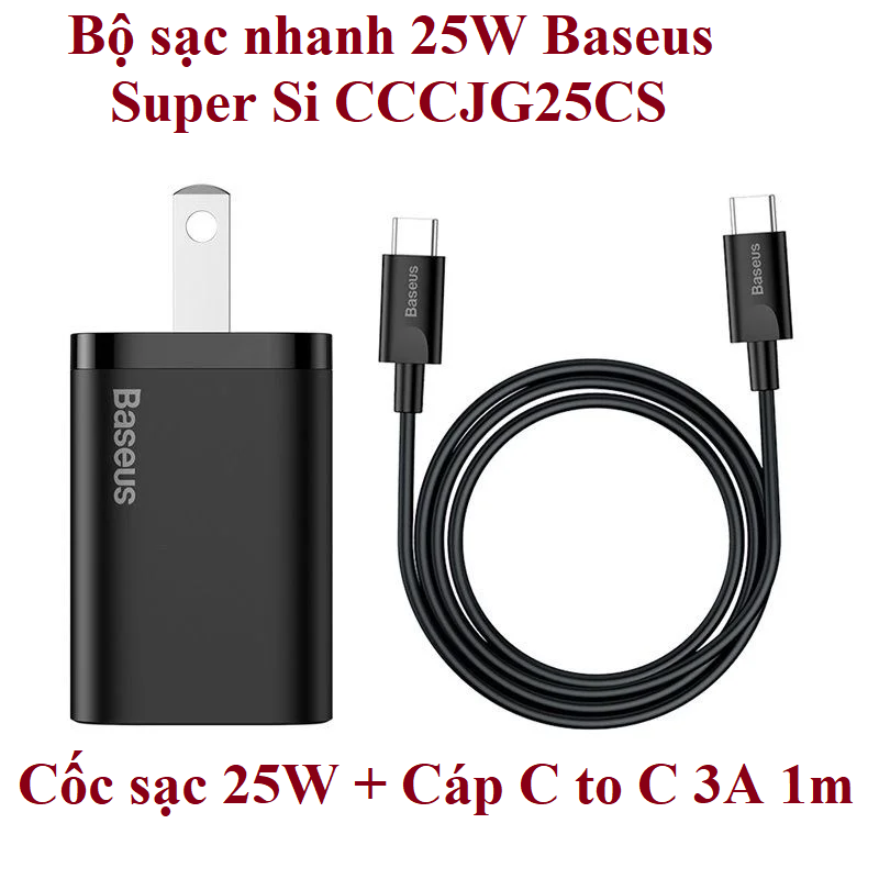 Bộ sạc nhanh Type-C 25W Baseus Supersi CCCJG25CS - Hàng chính hãng