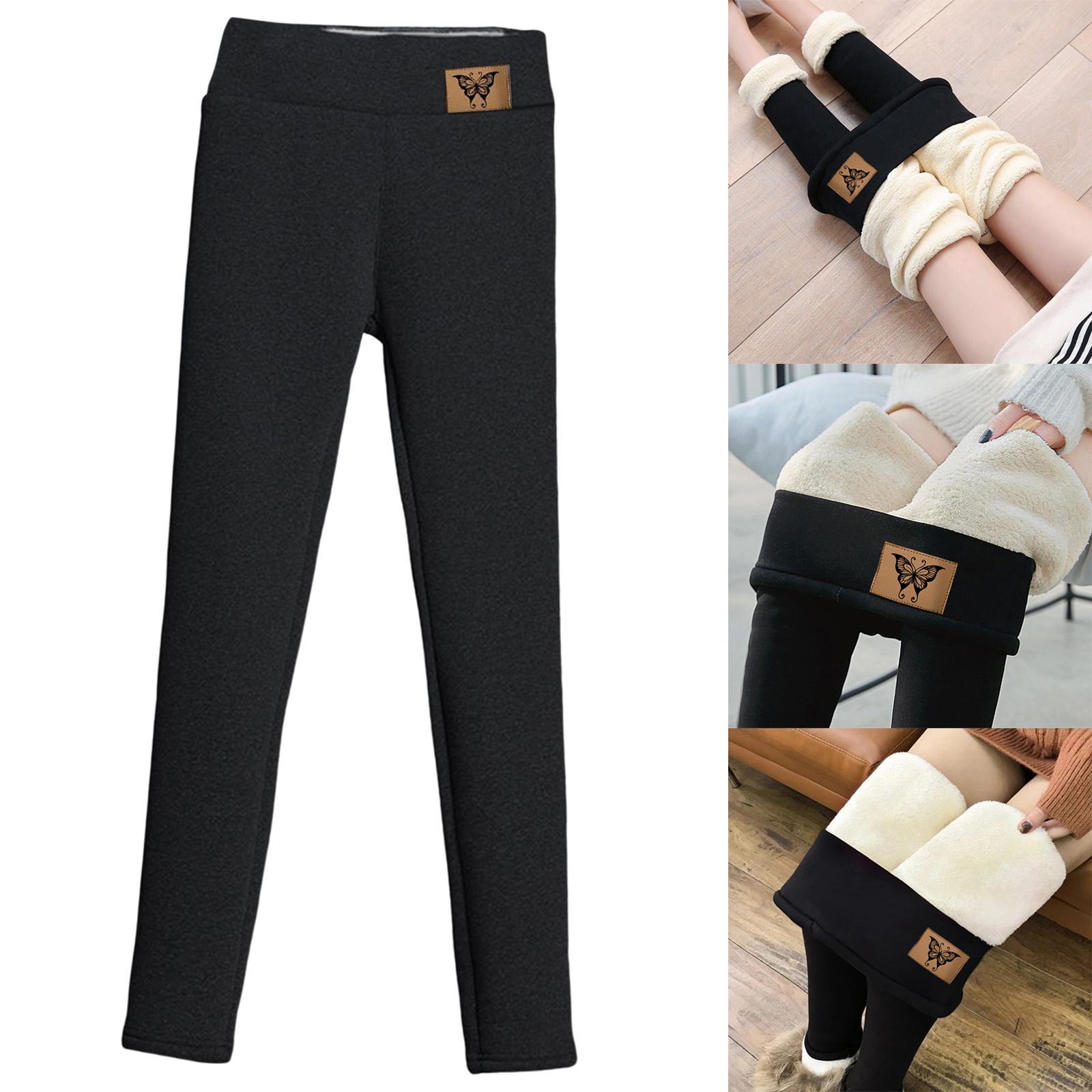 Women Fleece Lined Leggings Elastic Tights Trouser Comfortable Thermal Pants