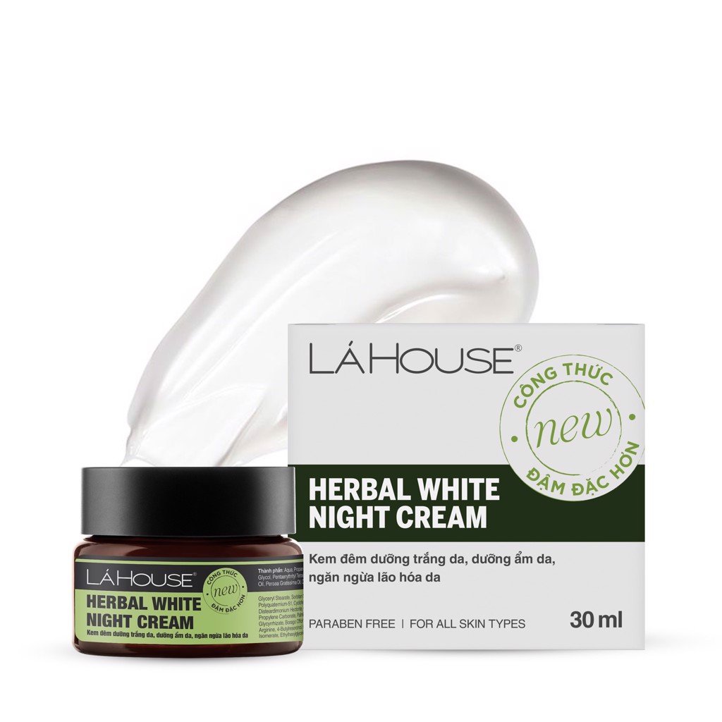 Kem Đêm Dưỡng Trắng Da Lá House Herbal White Night Cream 10Ml30Ml - 30Ml