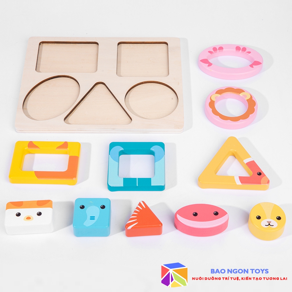 ĐỘ ĐỒ CHƠI XẾP LỒNG HÌNH THÚ 3 IN 1 GIÚP BÉ PHÁT TRIỂN VẬN ĐỘNG TINH, GIÁO CỤ MONTESSORI CHO BÉ HỌC HÌNH DẠNG, MÀU SẮC, TÊN ĐỘNG VẬT