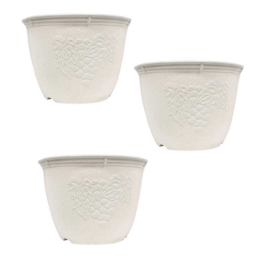 Bộ 3 chậu cây cảnh trang trí hoa văn đường kính 24cm  - Hàng nội địa Nhật