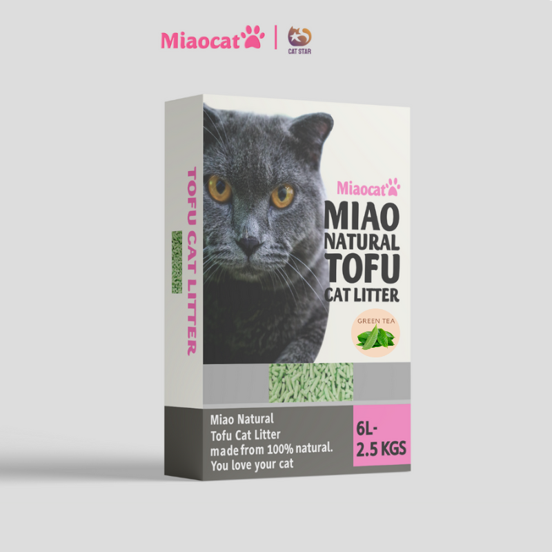 Cát vệ sinh đậu nành MIAO 6L cho mèo - Hương Trà Xanh - MIAOCAT