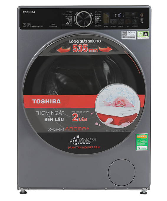 Máy giặt Toshiba Inverter 10.5 kg TW-T25BZU115MWV(MG) - HÀNG CHÍNH HÃNG CHỈ GIAO HCM