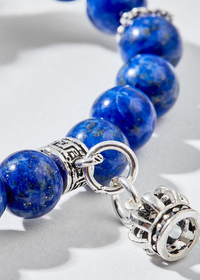 Hình ảnh Vòng tay đá lapis lazuli charm vương miện Ngọc Quý Gemstones