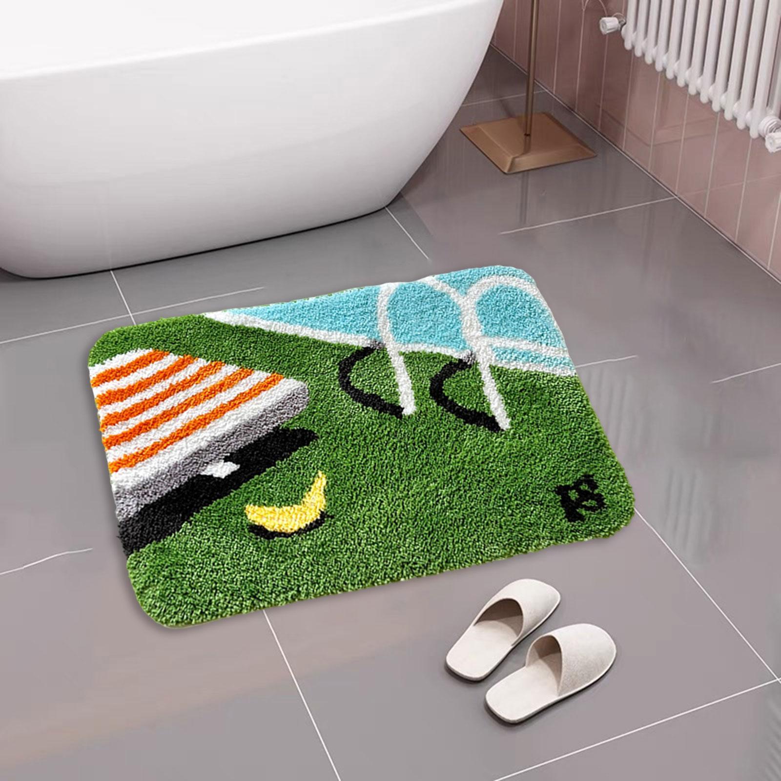 Bath Mat Floor Mat Front Door Mat Flocked Foot Pad Non Slip Water Absorbing Floor Bathmat Modern Bathroom Rug Bath Shower Mat