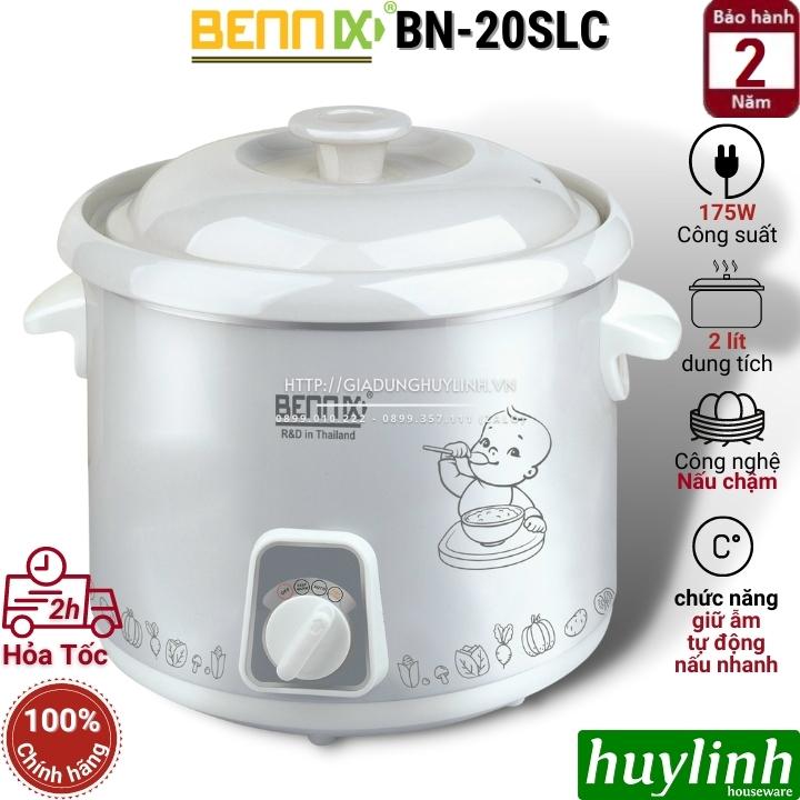 Nồi tiềm nấu cháo chậm Bennix BN-20SLC - 2 lít [40SLC - 4 lít] - Hàng chính hãng