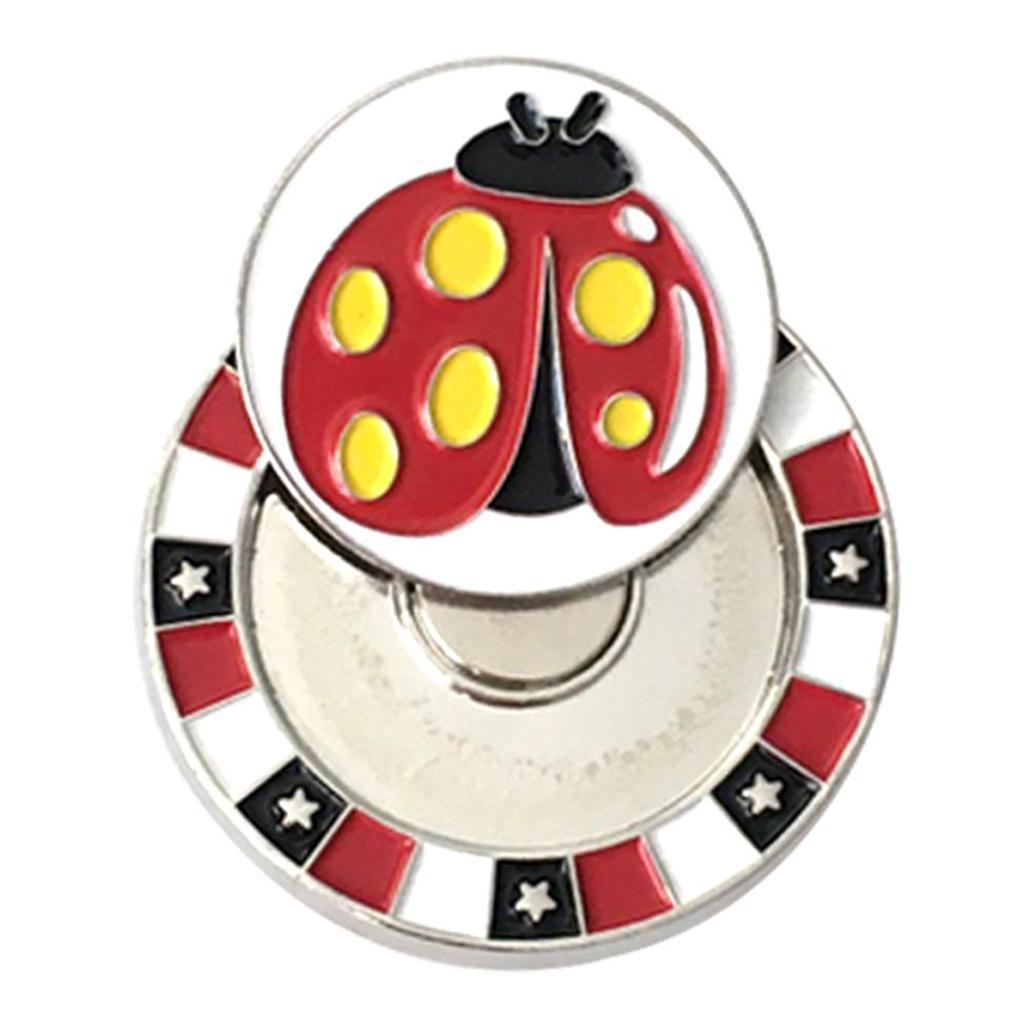 2 Piece  Golf  Clip Ball Marker Zinc Alloy Golfer