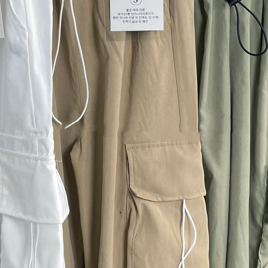 Quần kaki cargo pants túi hộp ống rộng nhiều túi cạp cao 123