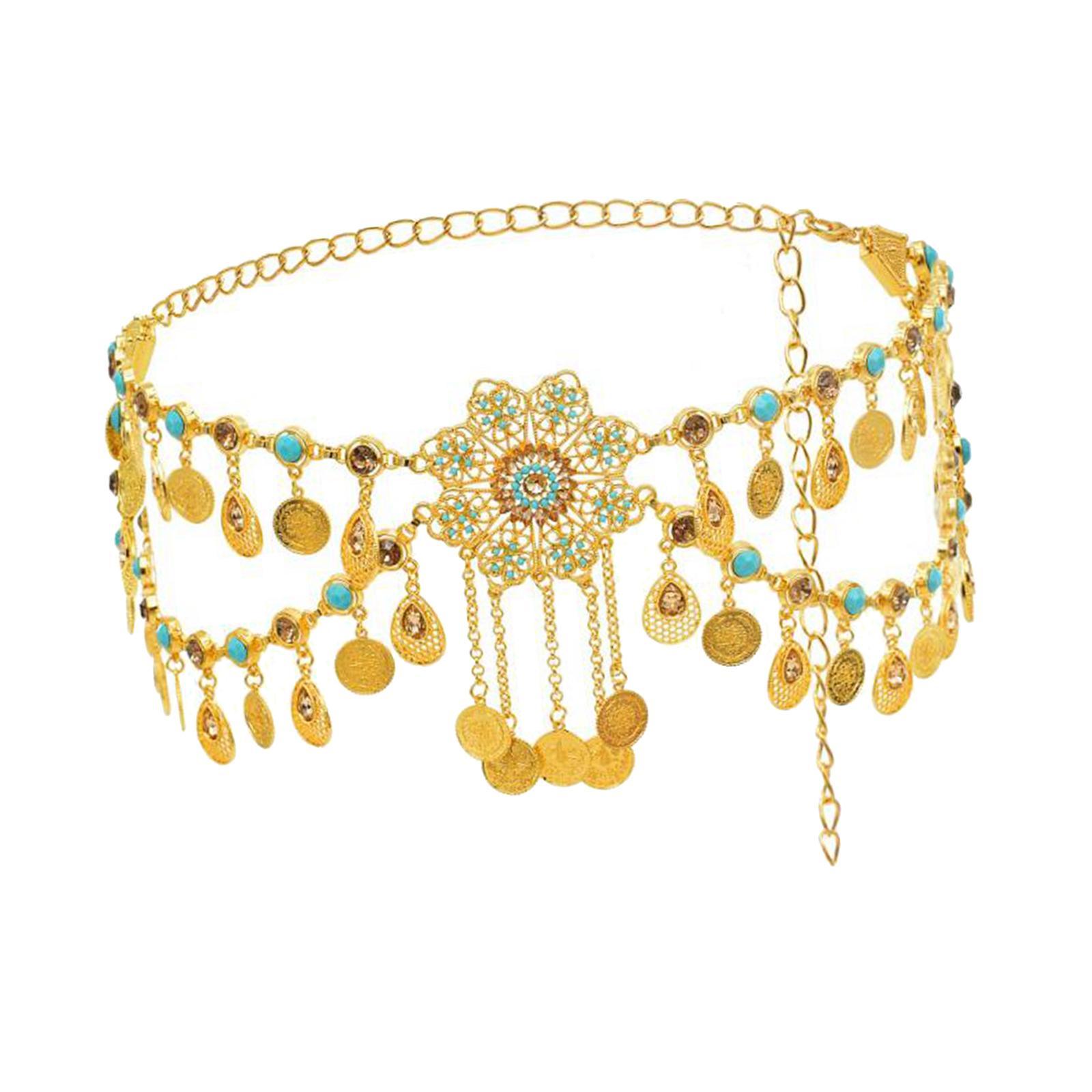 Retro Style Belly Waist Chain Waist Belt Tassel Hollow Costume Accessory