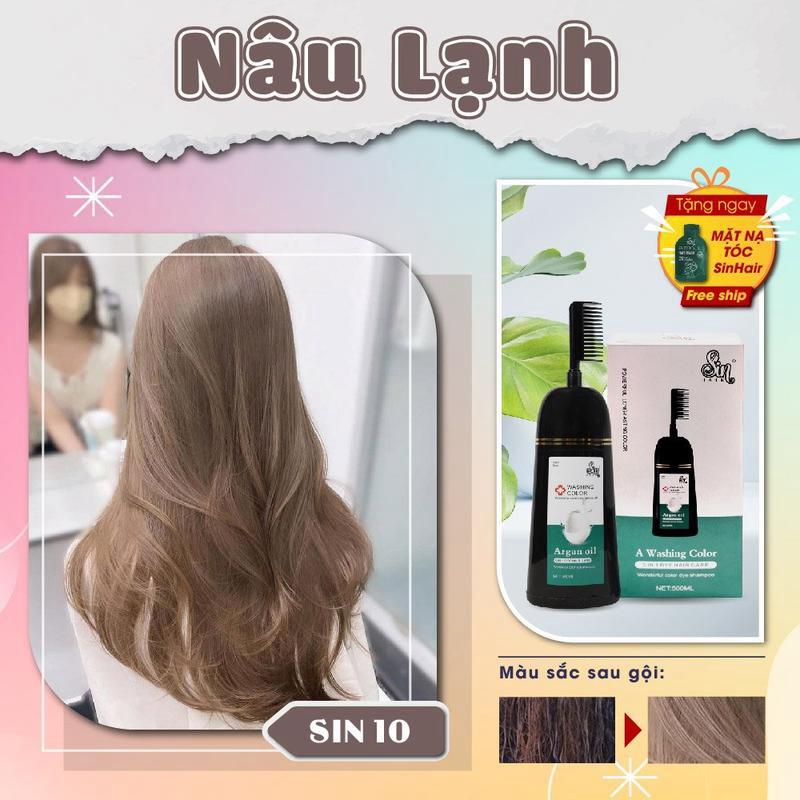 Màu Nâu Lạnh - Dầu gội đổi màu tóc Sin Hair