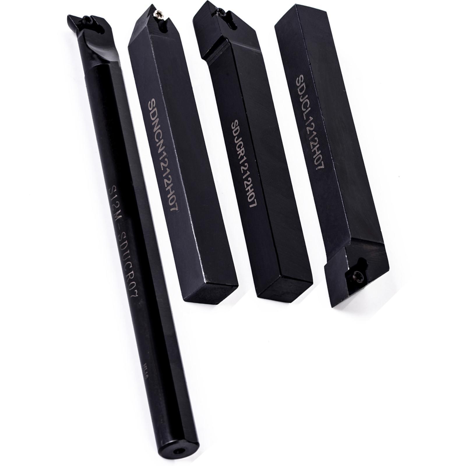 18Pcs 12mm Shank Lathe Turning Tool Holder Boring Bar with Carbide Inserts