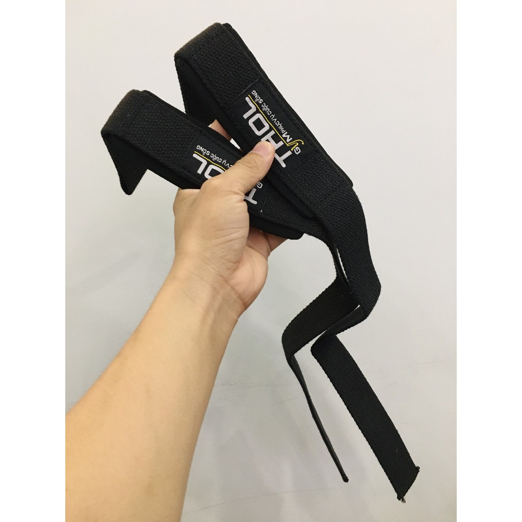 Dây Kéo Lưng Tập Gym Chính Hãng THOL (Lifting Straps - L001), Hỗ Trợ Tập Thể Hình (1 Đôi)