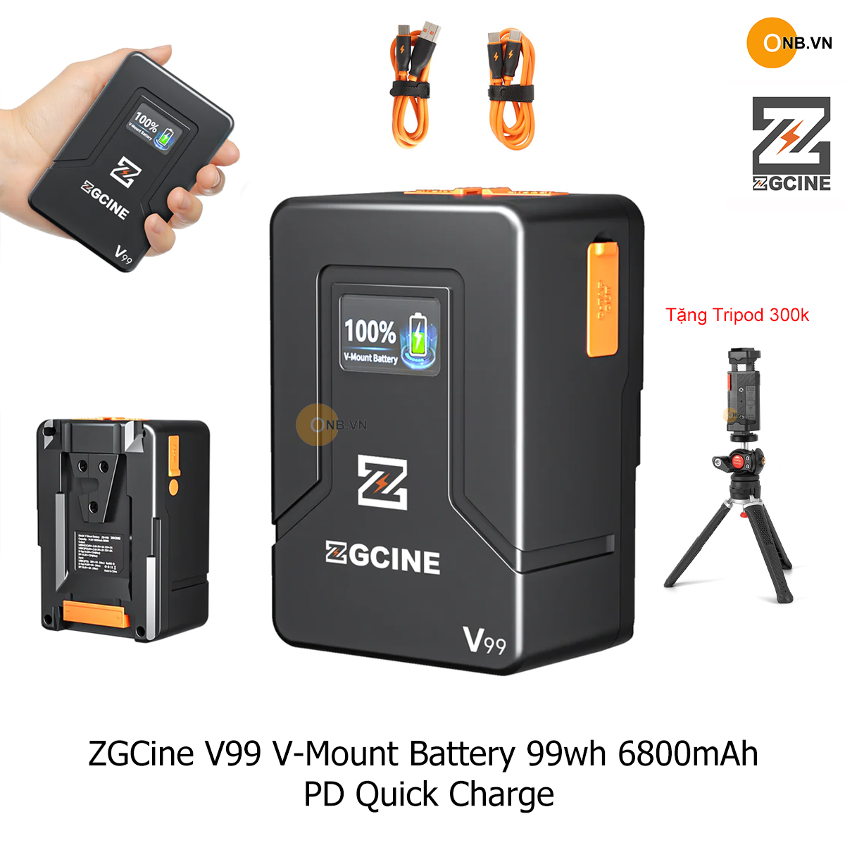 ZGCine V99 V-Mount Battery 99wh 6800mAh PD Quick Charge