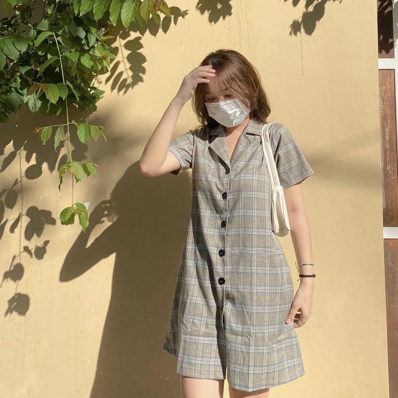 ĐẦM SƠMI CARO