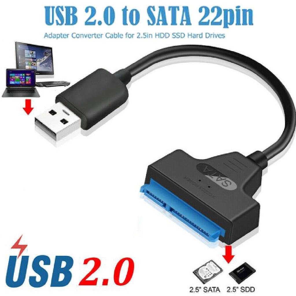 Cáp Chuyển Đổi Usb 2.0 Sang Sata 22-Pin Cho Ssd / Laptop / Usb 2.0 Cứng
