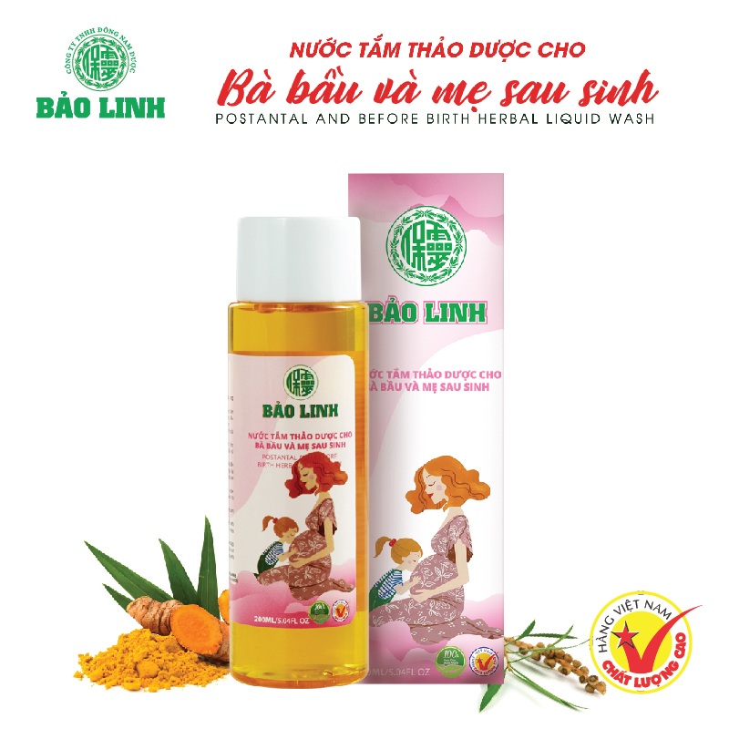 Nước Tắm Tinh Dầu Thảo Dược Bảo Linh Cho Bà Bầu, Mẹ Sau Sinh dung tích 70ml siêu tiết kiệm