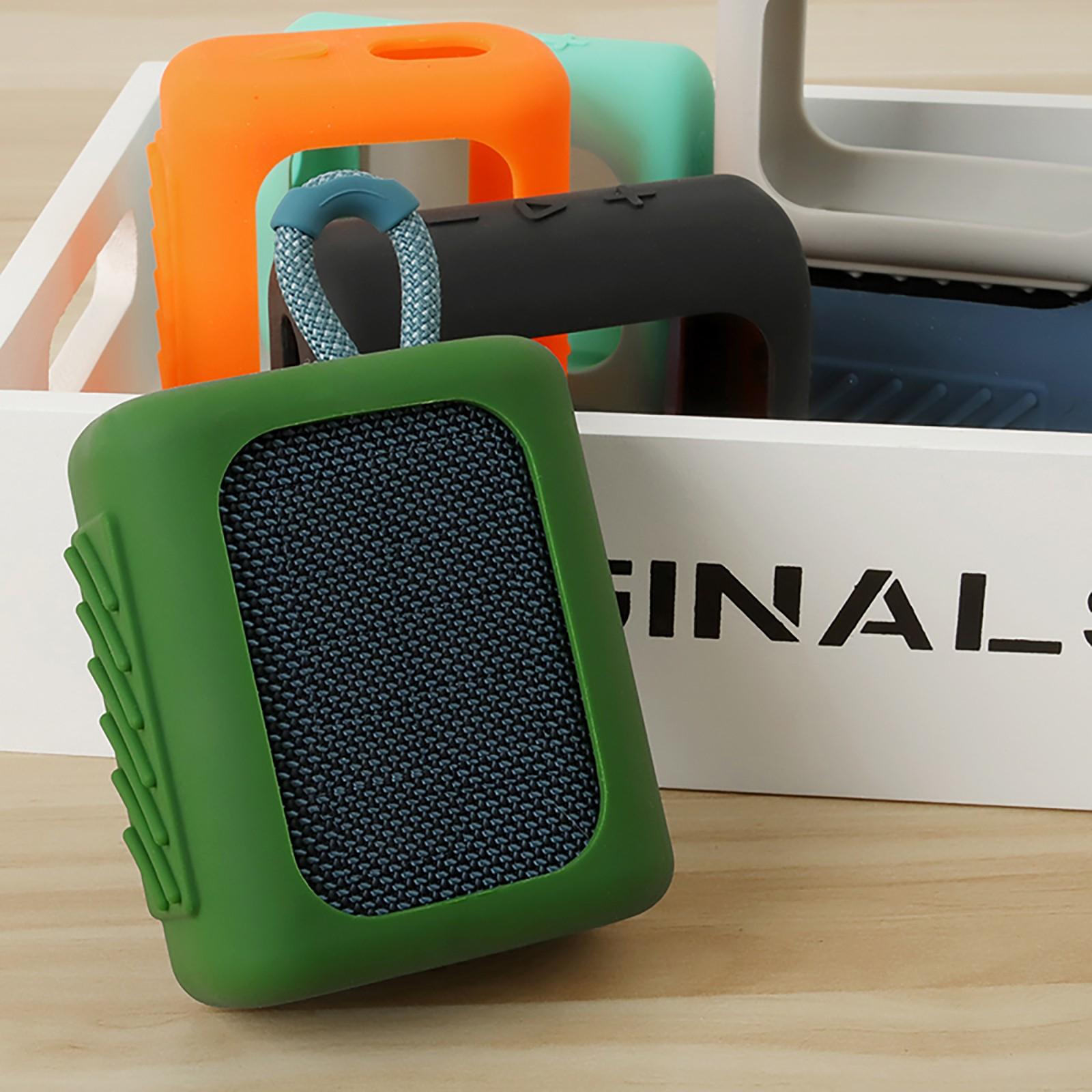 3 Vỏ hộp đựng loa Bluetooth ForJBL Bảo vệ cho LOA di động GO Silicone phù hợp Đế loa kệ sách mỏng Màu sắc: Đen