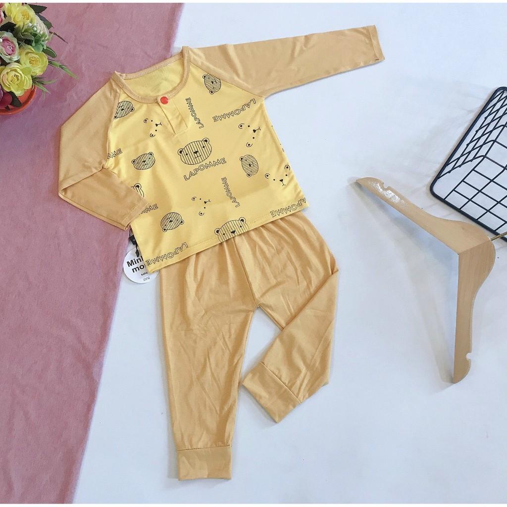 Đồ Bộ Bé Trai, Bé Gái Minky Mom Vải Thun Lạnh Bộ Dài Tay Cho Bé Mặc Nhà Bộ Quần Áo Trẻ Em