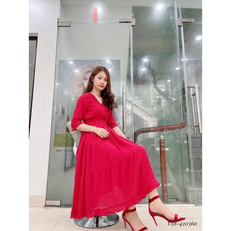 V28 váy retro đỏ cho con bú️ẢNH THẬT