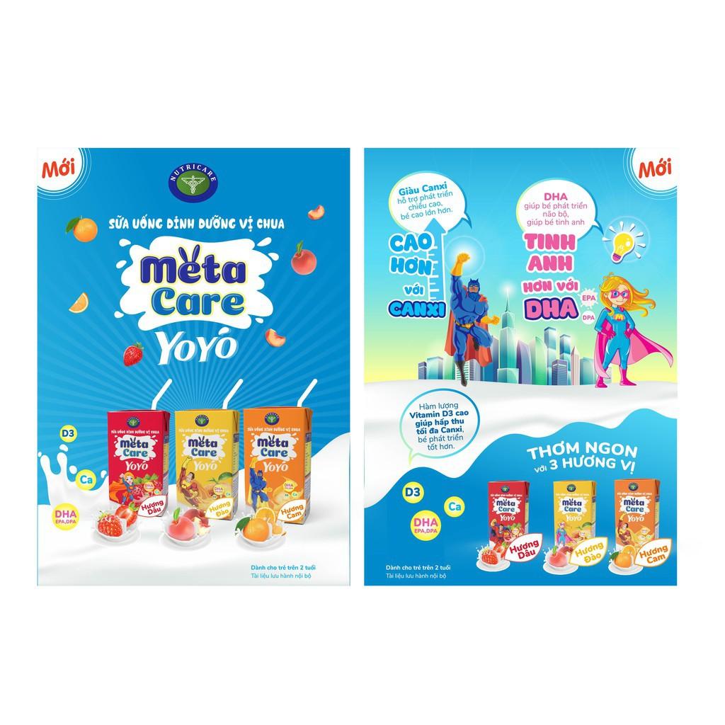 Thùng sữa uống dinh dưỡng vị chua Nutricare Metacare Yoyo Hương dâu