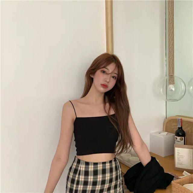 Áo hai dây nữ bản to croptop dây bún dáng ôm CHERRY áo 2 dây ngang ngực cotton thun ống ôm body V054