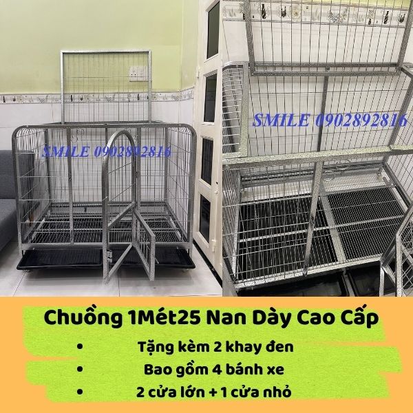 [ẢNH THỰC TẾ] Chuồng Size lớn 1Mét25cm , Chuồng Size Đại Dành Cho Chó Lớn Becgie Cao Cấp