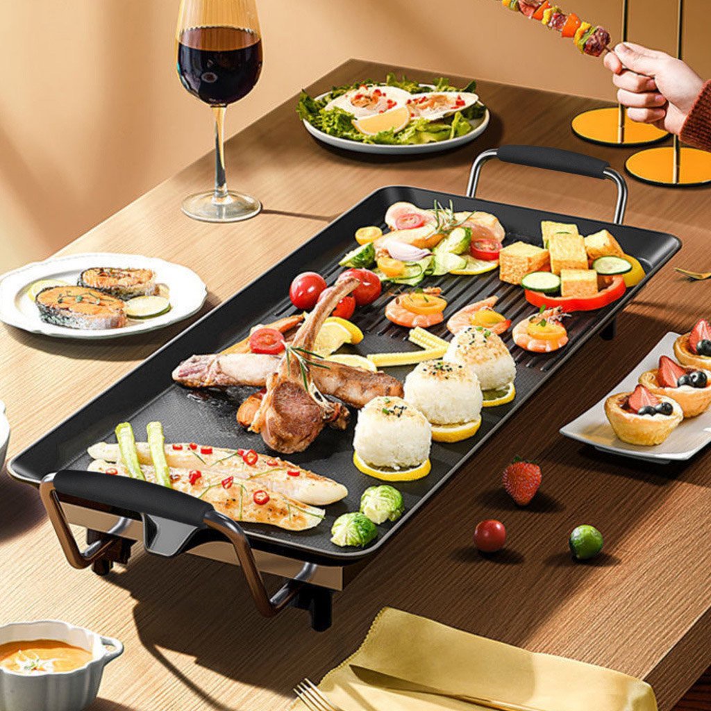 Bếp nướng dùng điện BBQ1506 chống dính - thương hiệu Hare - bảo hành 12 tháng ( tặng kèm ấm siêu tốc Inox)