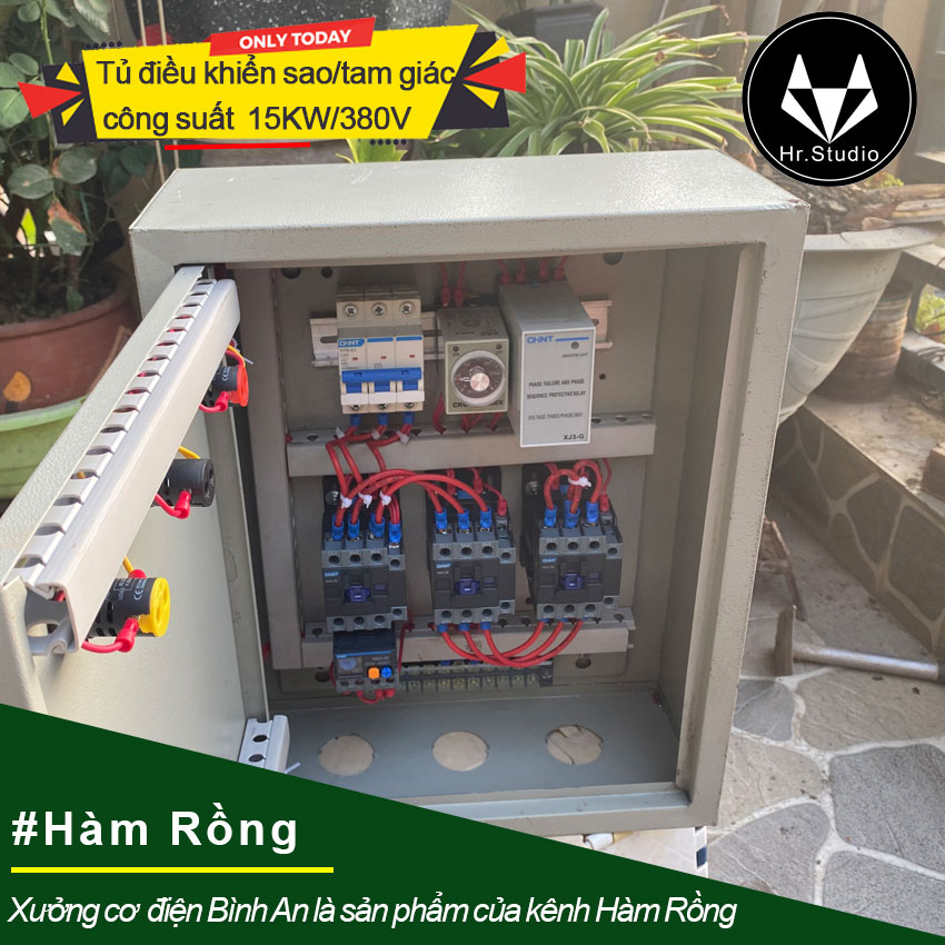 Tủ điều khiển 15KW khởi động sao tam giác chống mất pha, ngắn mạch và quá dòng XJ3G