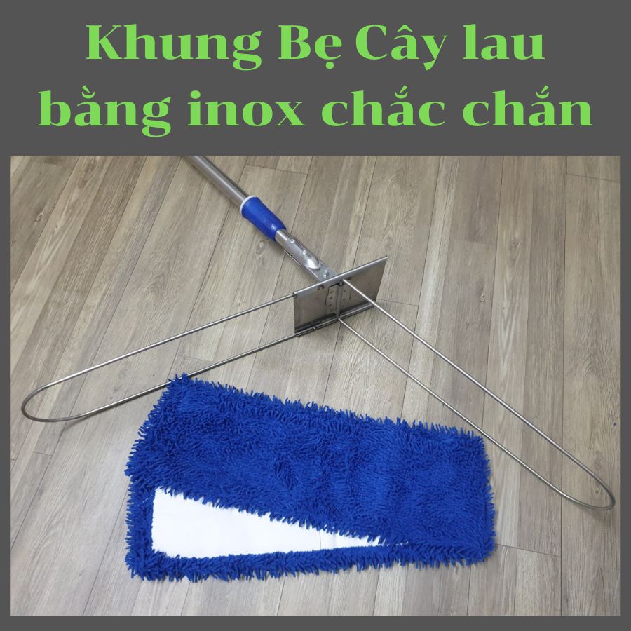 Cây lau nhà công nghiệp 80cm cây lau bẹ san hô sợi microfiber siêu sạch lau trường học bệnh viện toà nhà khu công nghiệp