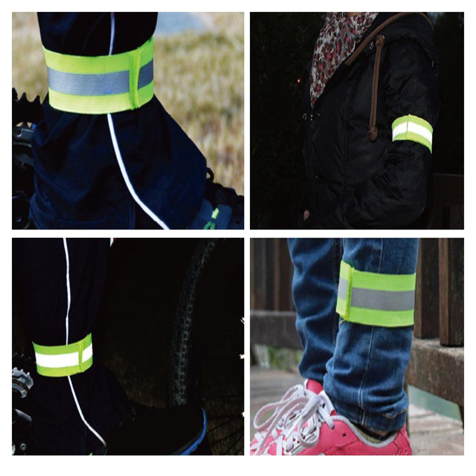 Reflective Bands Safety Reflector Straps Adjustable Elastic Reflective Arm Bands Reflectors Armband for Arm Ankle Wrist Leg