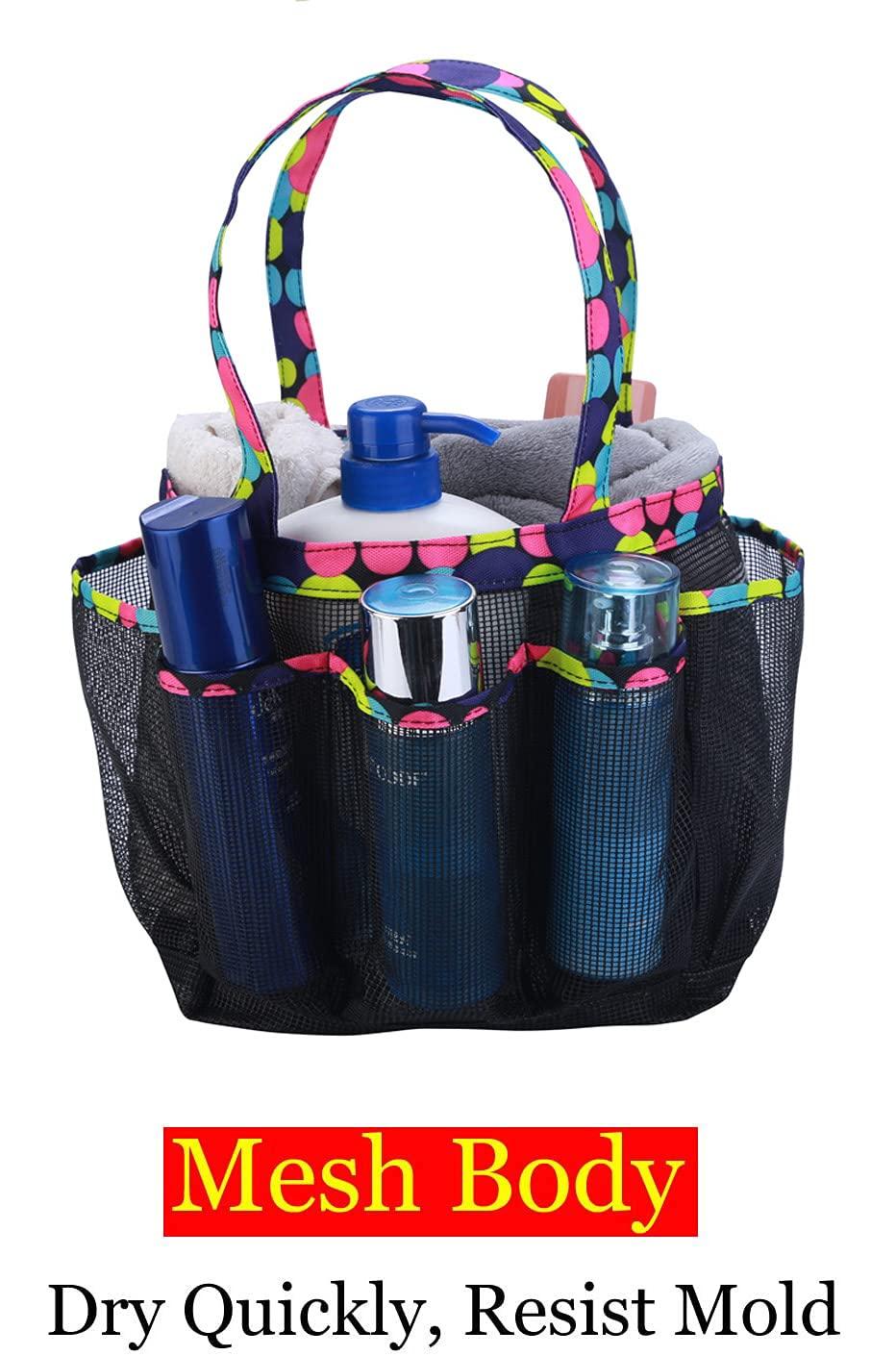 Giỏ tắm di động trong lưới, 8 giỏ bồn tắm cho phòng tắm, ký túc xá, túi tắm lớn để cắm trại, phòng tập thể dục