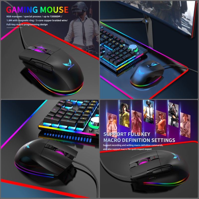 Chuột LED RGB 7200 DPI Gaming Mouse G26 cho máy tính laptop hàng nhập khẩu