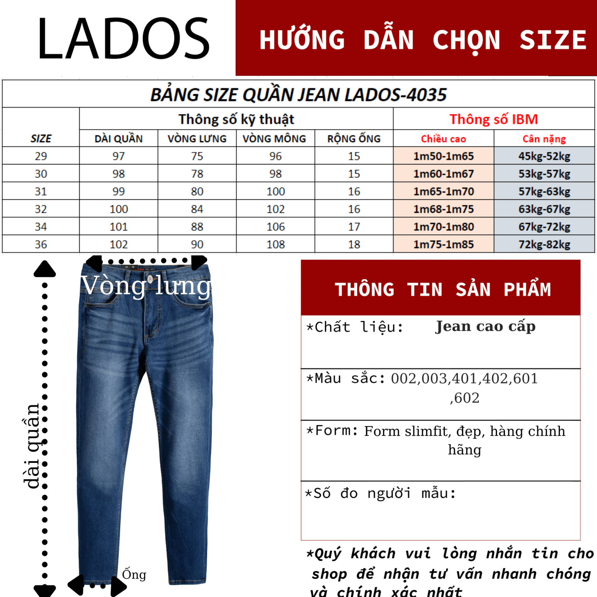 Hình ảnh Quần Jean nam basic cao cấp LADOS - 4035 form slimfit, vải đẹp