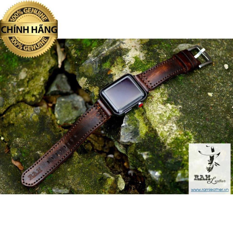 DÂY ĐỒNG HỒ DA BÒ THẬT CHO APPLE WATCH  – RAM PILOT MÀU CHOCOLATE - HÀNG CHÍNH HÃNG