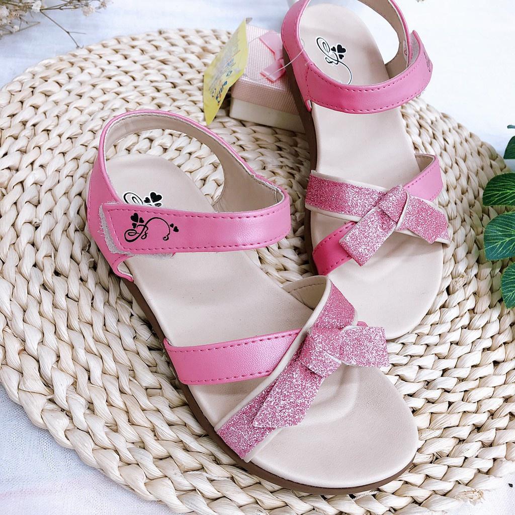 Sandal bé gái quai đan chéo phối nhũ - DRG000500 21505