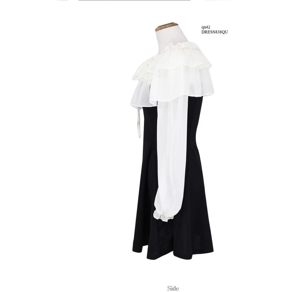DRESS752 ĐẦM NỮ NHÚN BÈO TAY DÀI