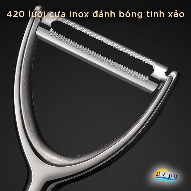 Nạo rau củ đa năng inox 304 cao cấp chất lượng cao kháng khuẩn 99% lưỡi dao siêu sắc gọt mỏng linh hoạt HADU