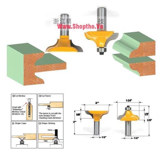Bộ 2 mũi phay làm chỉ cửa  - Colet 12.7mm