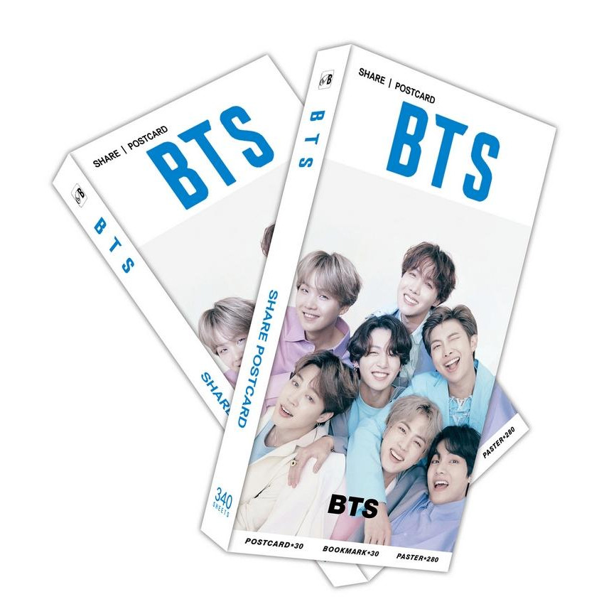 Hộp ảnh postcard BTS in hình nhóm nhạc Hàn Quốc tặng thẻ Vcone